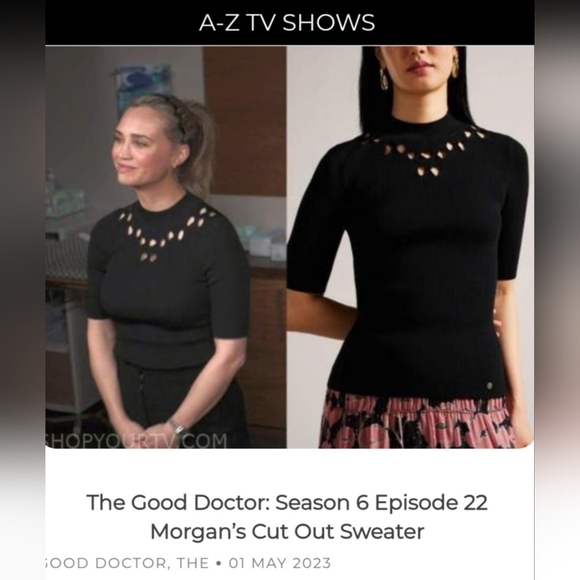 Ted Baker Emiiaa Engineered CutOut Bow Rib Sweater Short Sleeve Black Ted1/XS/4 - Picture 15 of 16